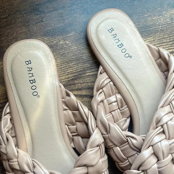 Bamboo Beige Tan Braided Sandals size 8 - Picture 5 of 6